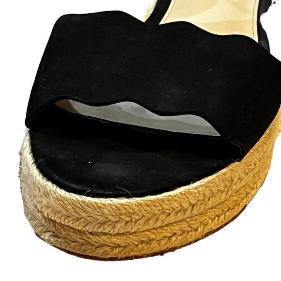 Vince Camuto Women's Espadrille Wedge Sandal Sueded Black Summer 8.5 (39) 8 1/2M - Picture 9 of 14